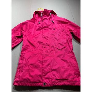Volcom Womens Hot Pink Snowboard Jacket Hooded Ski Coat Embrace Change Small